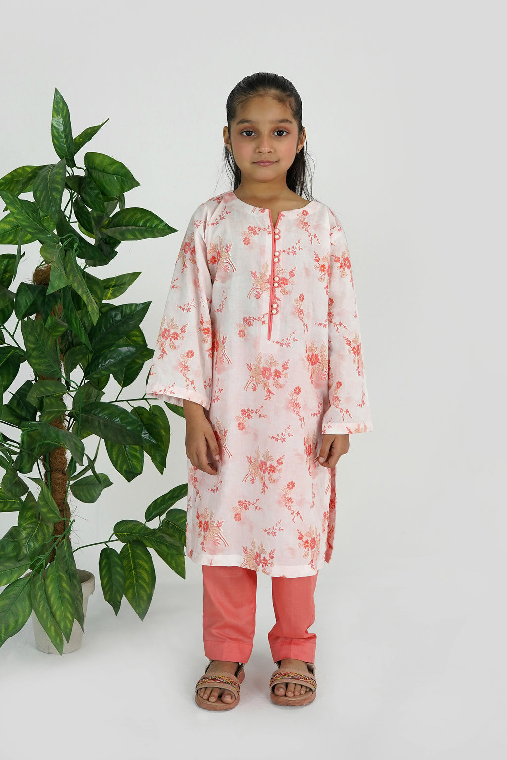 Noori Blush Bloom Location Print Dress