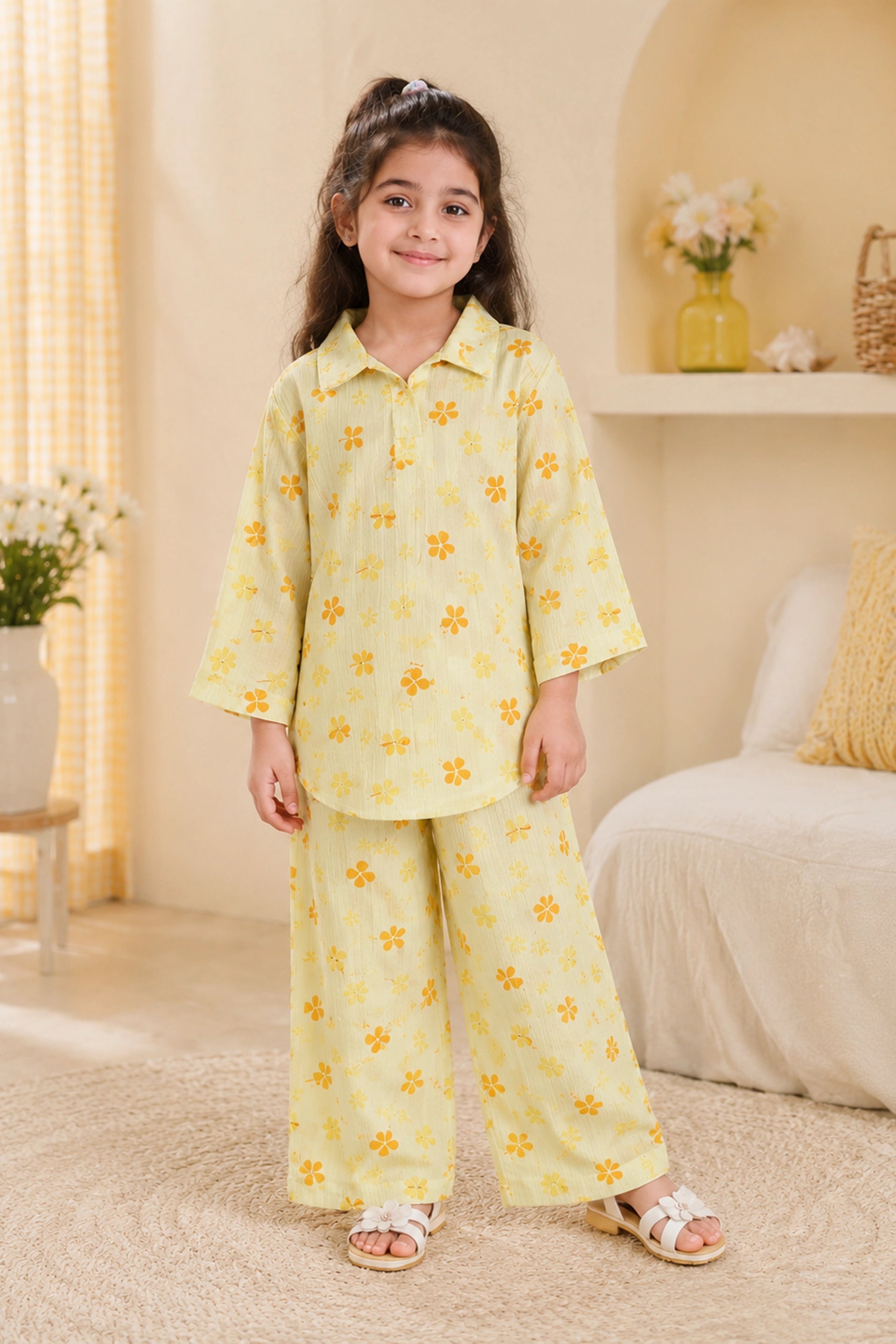 Yellow Flower Co-Ord Set