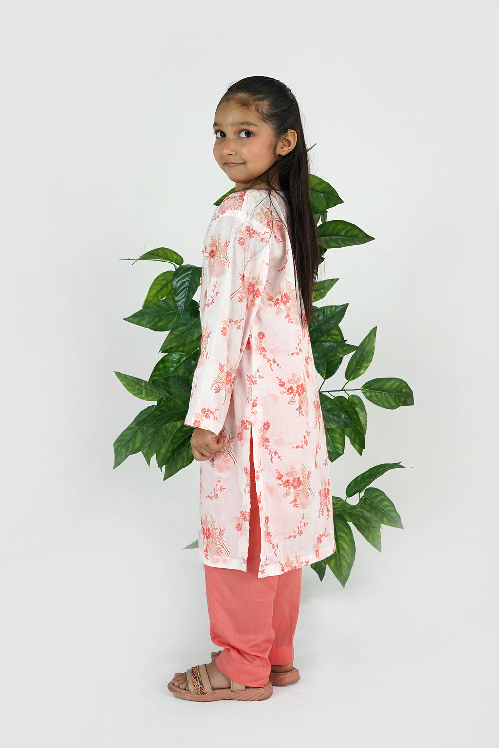 Noori Blush Bloom Location Print Dress
