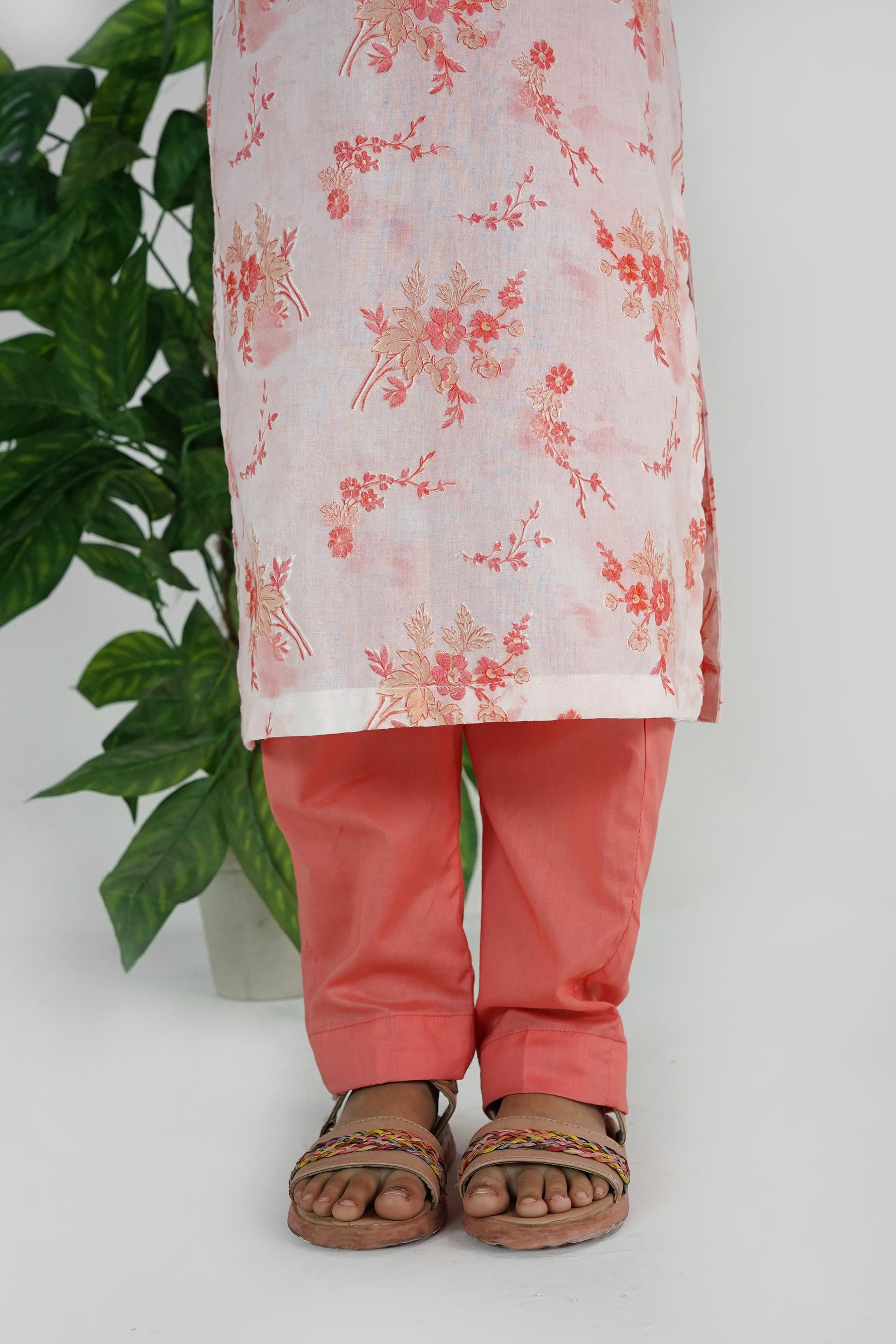 Noori Blush Bloom Location Print Dress