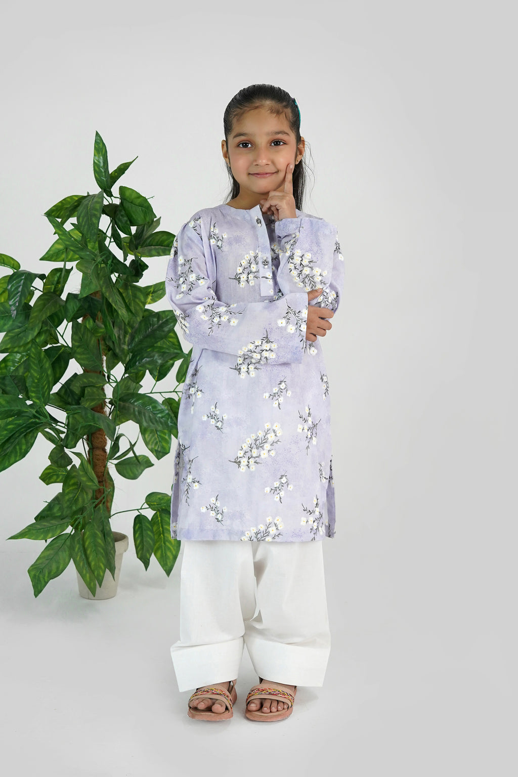 Lavender Bloom Location Print Dress