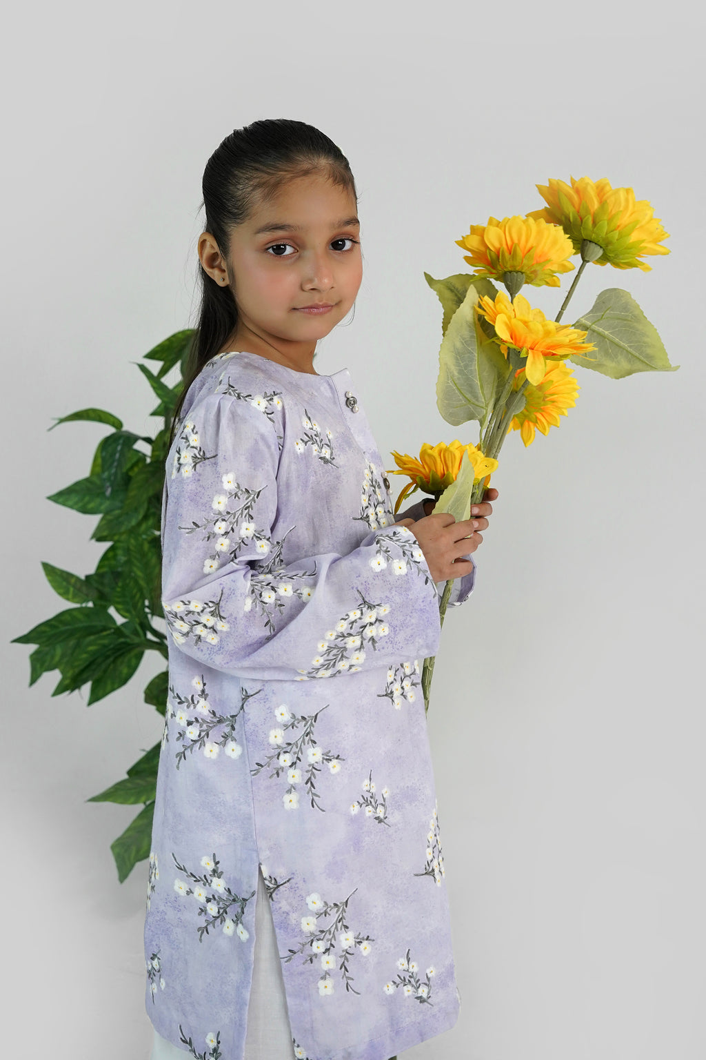Lavender Bloom Location Print Dress