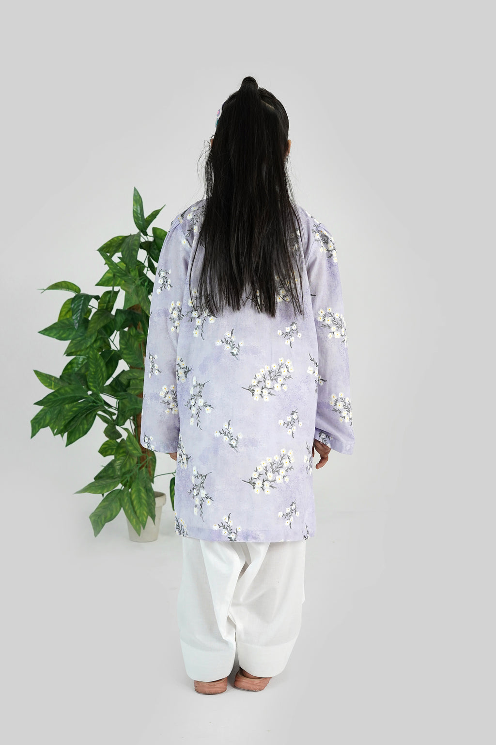 Lavender Bloom Location Print Dress