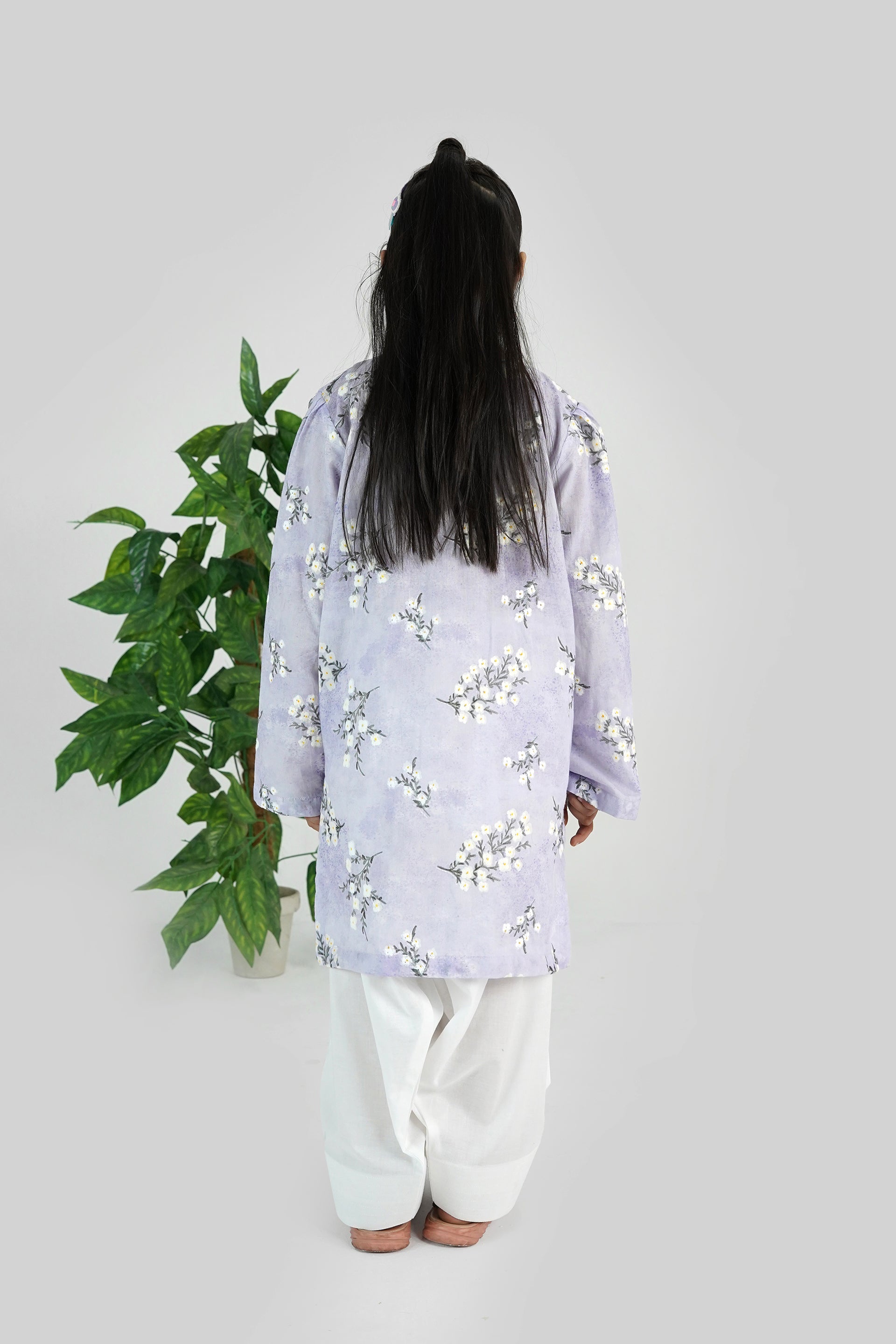 Lavender Bloom Location Print Dress