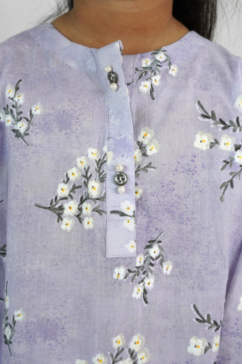 Lavender Bloom Location Print Dress