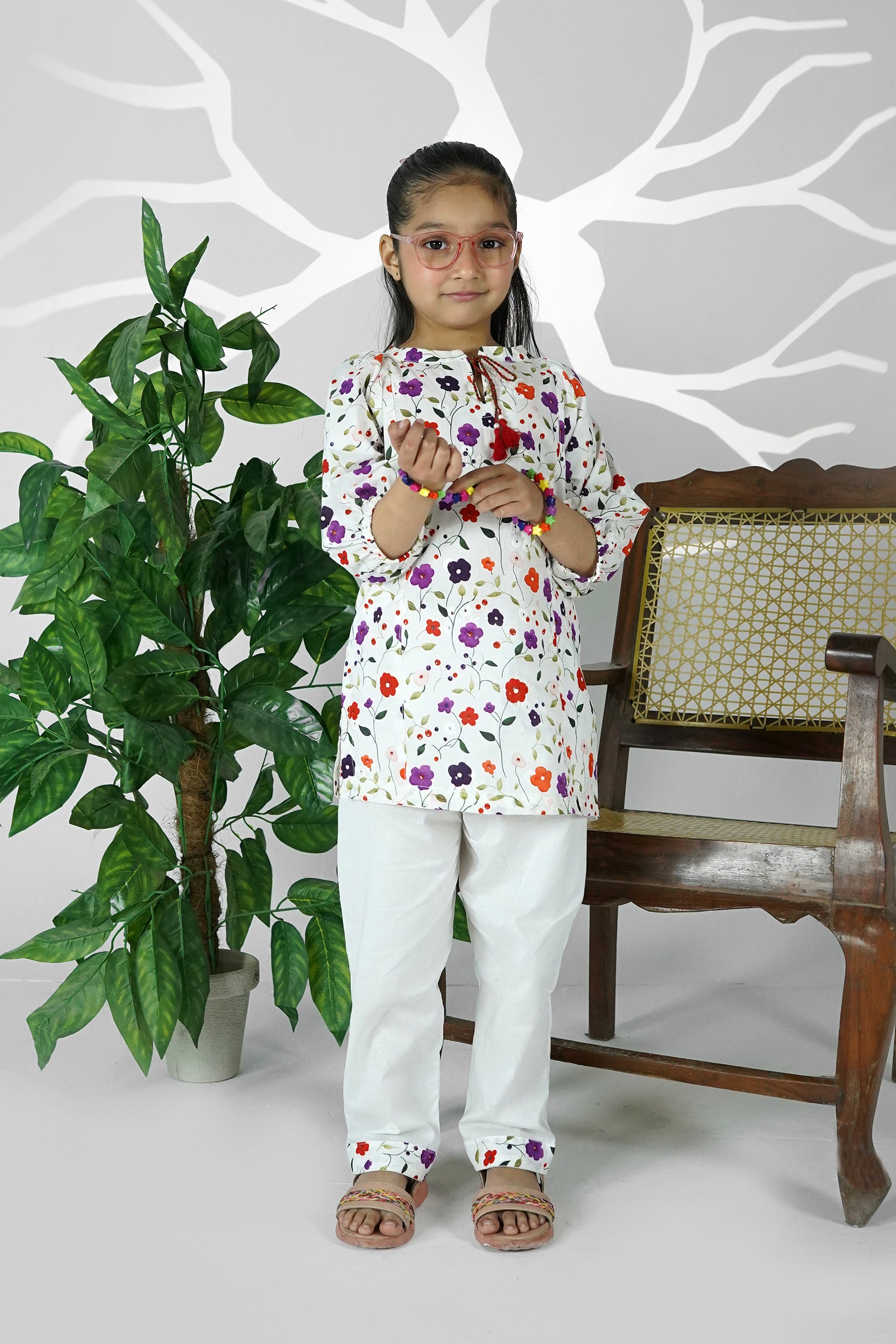 Noori Polka Embroidered Shirt Set