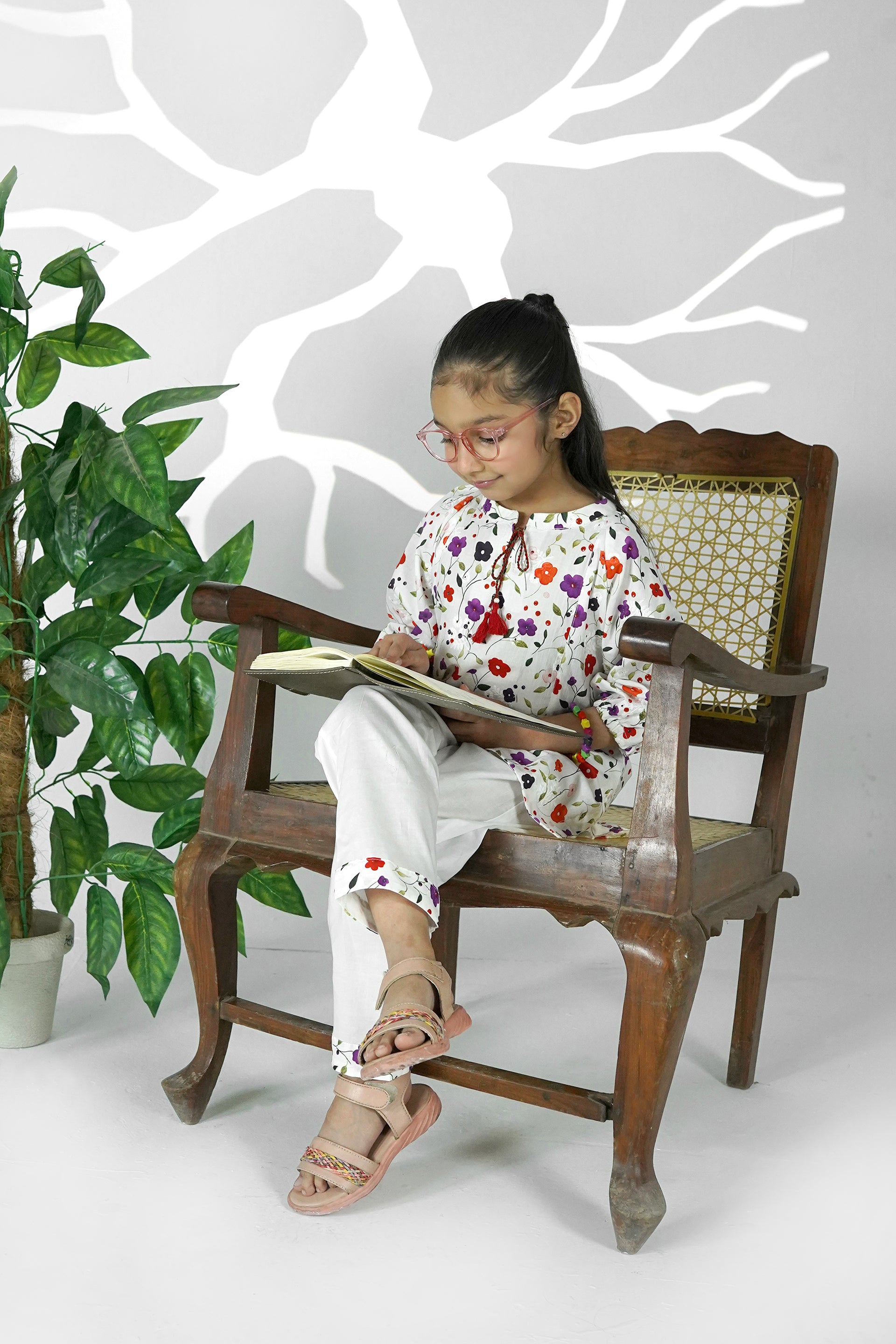 Noori Polka Embroidered Shirt Set