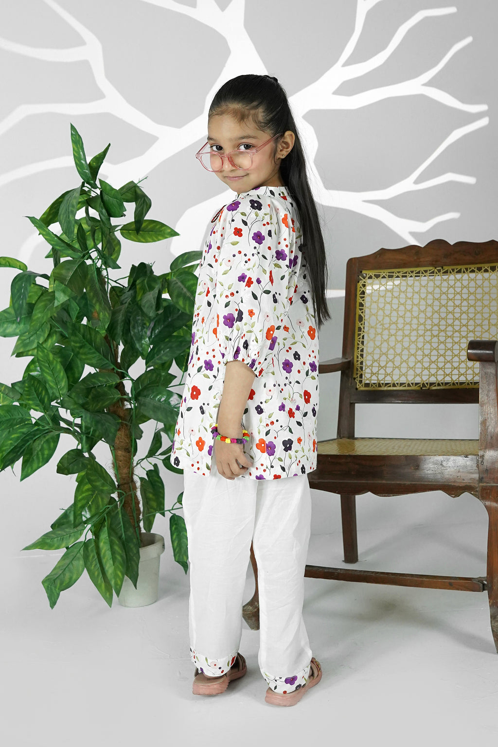 Noori Polka Embroidered Shirt Set