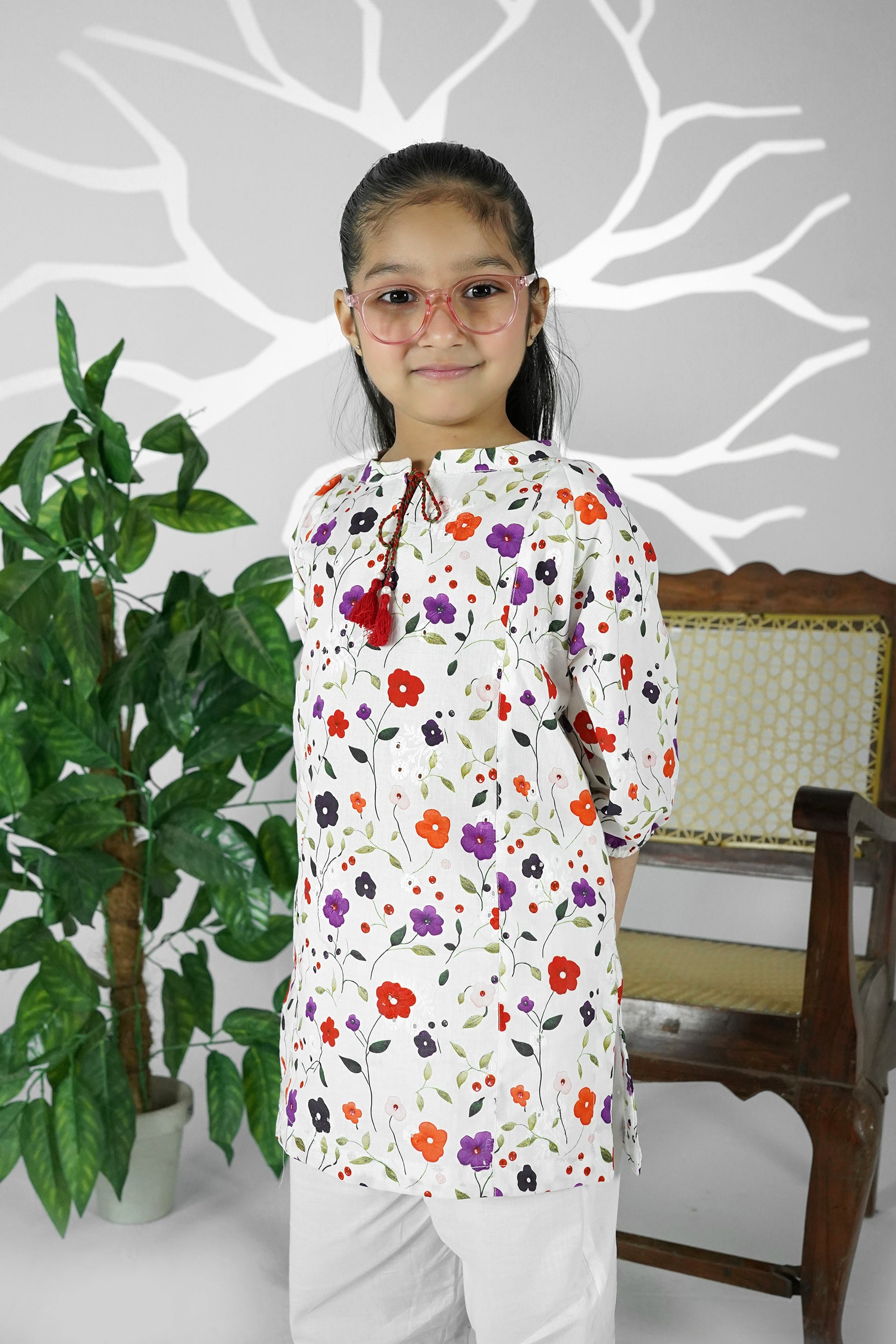 Noori Polka Embroidered Shirt Set