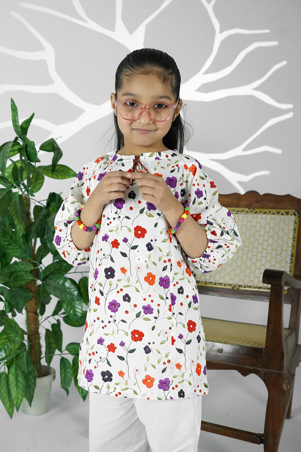 Noori Polka Embroidered Shirt Set